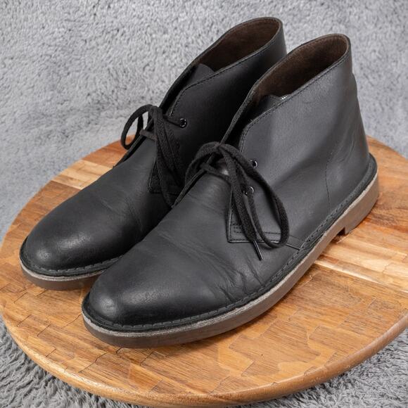 Men's Clark Leather Chukka Boot Black Size 9 1/2 Great Condition! - Picture 3 of 8